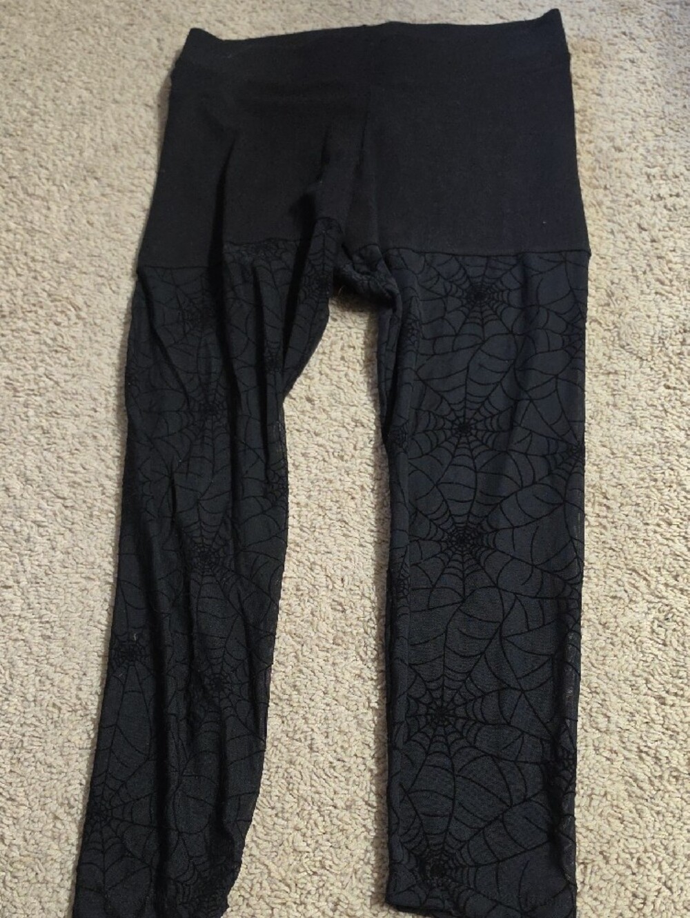 torrid Black Spiderweb Pattern Leggings Sz 0 L 12 - Picture 4 of 6